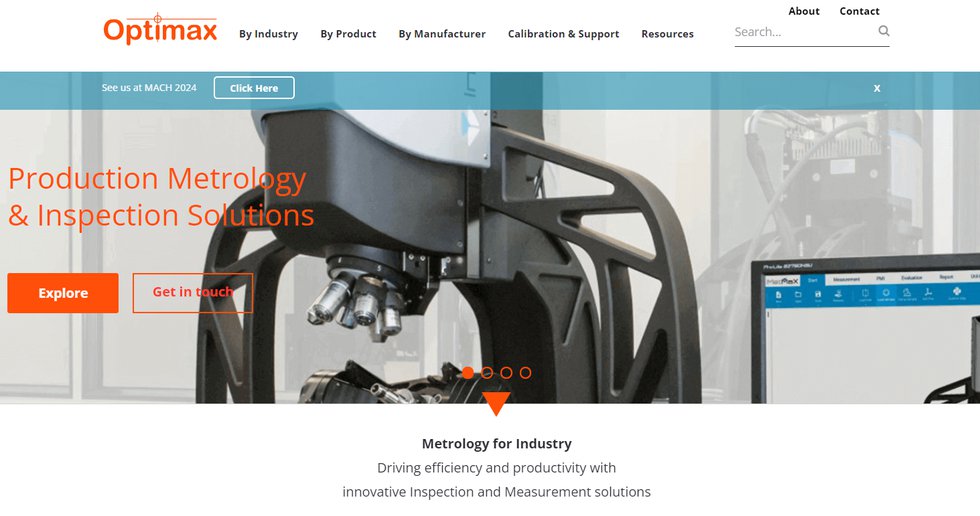 Optimax launch its brand new website for improved production metrology and inspection